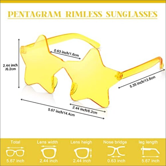 100 Pairs Star Shaped Rimless Sunglasses Polycarbonate Material main image 4